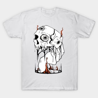 Skull And Hand Creepy Art T-Shirt